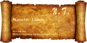 Nyeste Timon névjegykártya